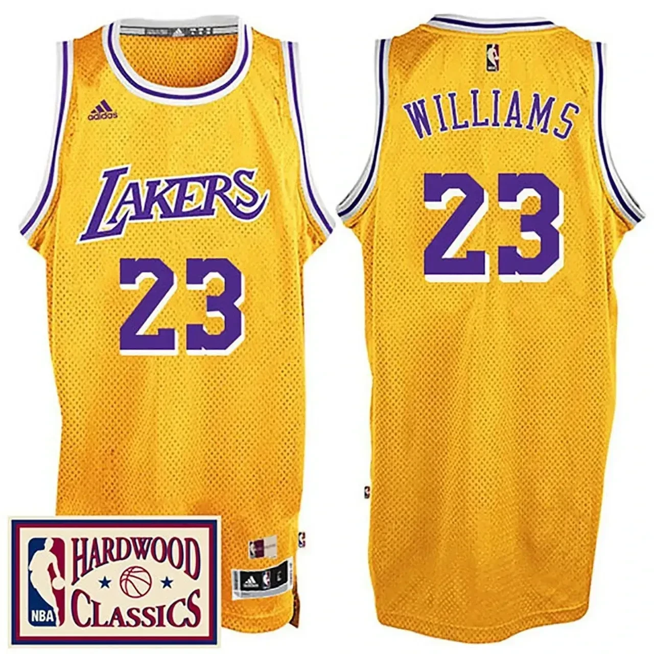 Men's Male 2016-17 Season Los Angeles Lakers 23 Hardwood Classics Throwback Gold Jersey Lou Williams Jersey