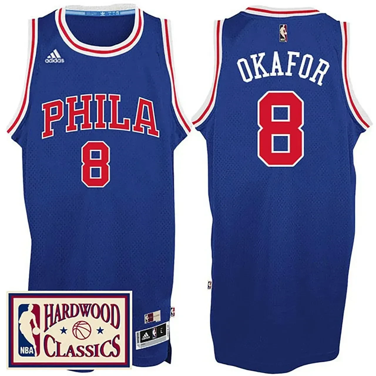 Men's Male 2016-17 Season Philadelphia 76ers 8 Hardwood Classics Throwback Royal Jersey Jahlil Okafor Jersey