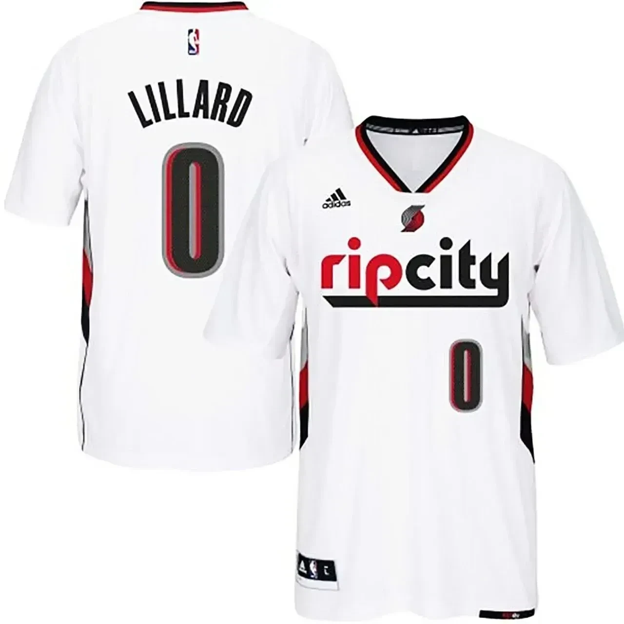 Men's Male Damian Lillard Portland Trail Blazers 0 2014-15 Swingman Rip City Pride Jersey With Sleeves Jersey