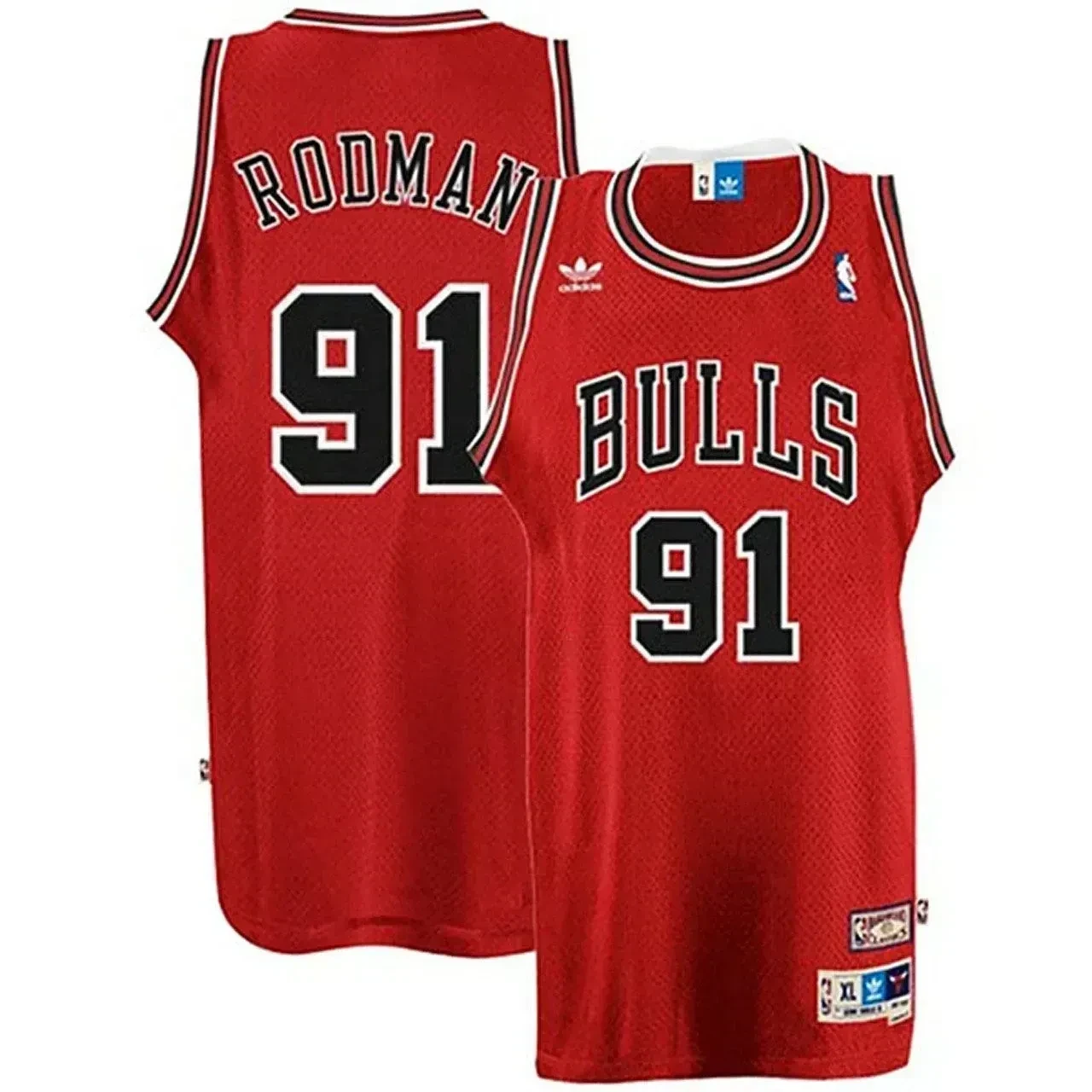 Men's Male Dennis Rodman Chicago Bulls 91 Red Swingman Jersey