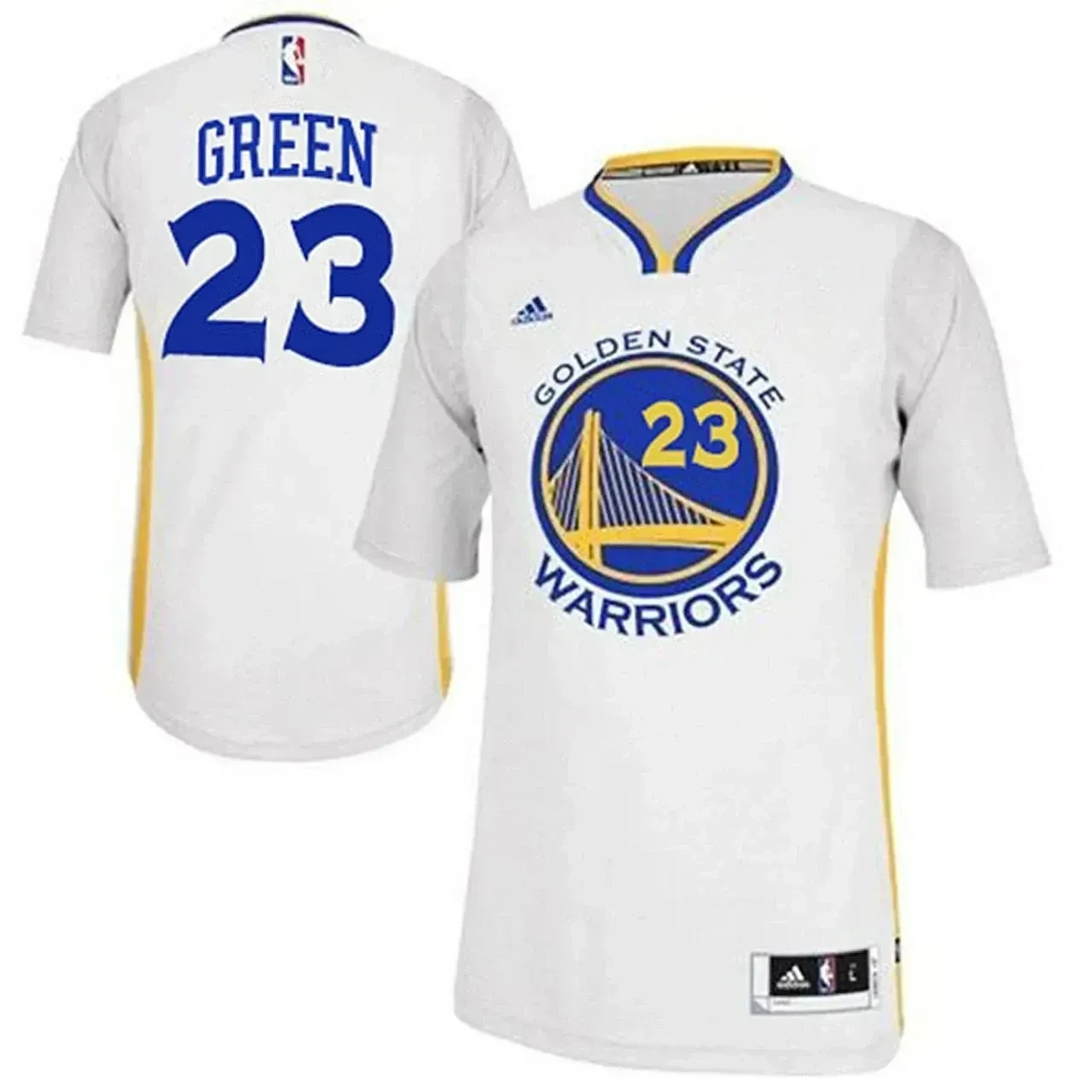 Men's Male Draymond Green Golden State Warriors 23 2014-15 New Swingman White Jersey With Sleeves Jersey