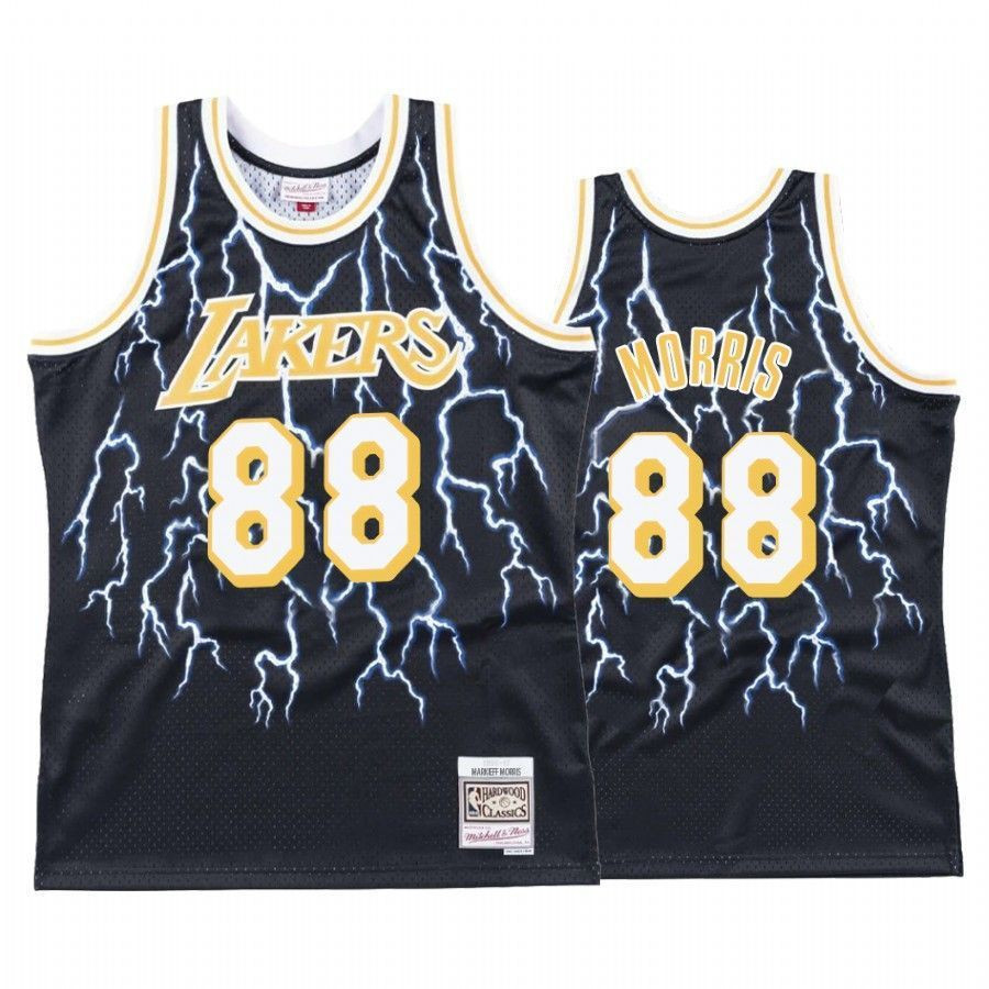 Men's Markieff Morris 88 Los Angeles Lakers Black Lightning Jersey