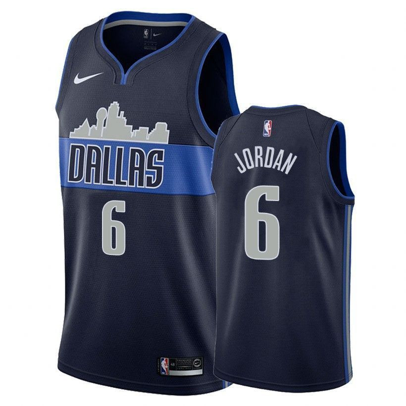 Men's Mavericks Male Deandre Jordan 6 Statet Navy Jersey