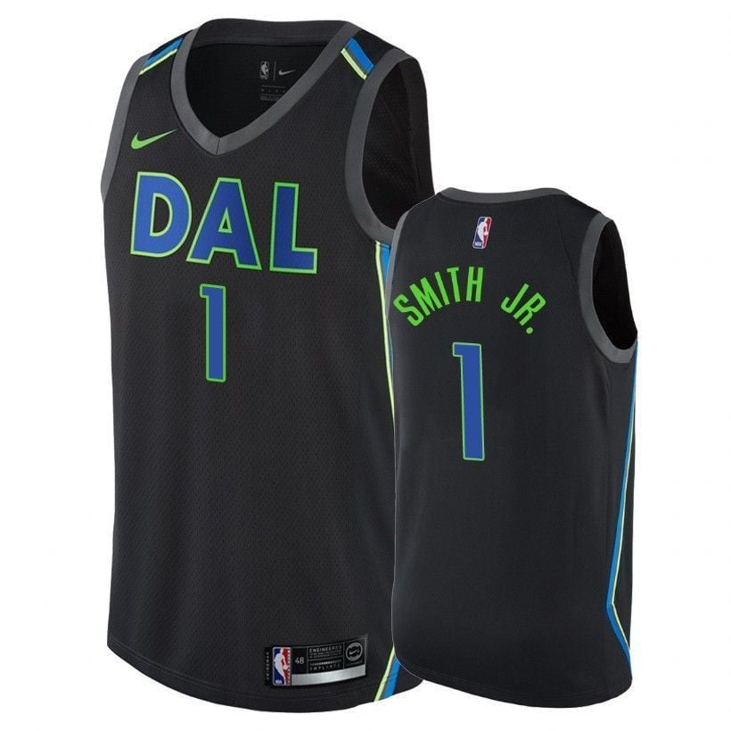 Men's Mavericks Male Dennis Smith Jr. 1 City Black Jersey