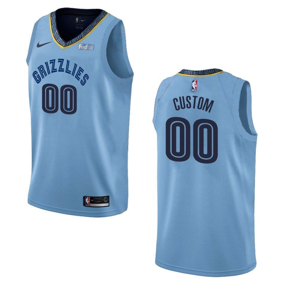 Men's Memphis Grizzlies 00 Custom Statement Swingman Jersey - Blue