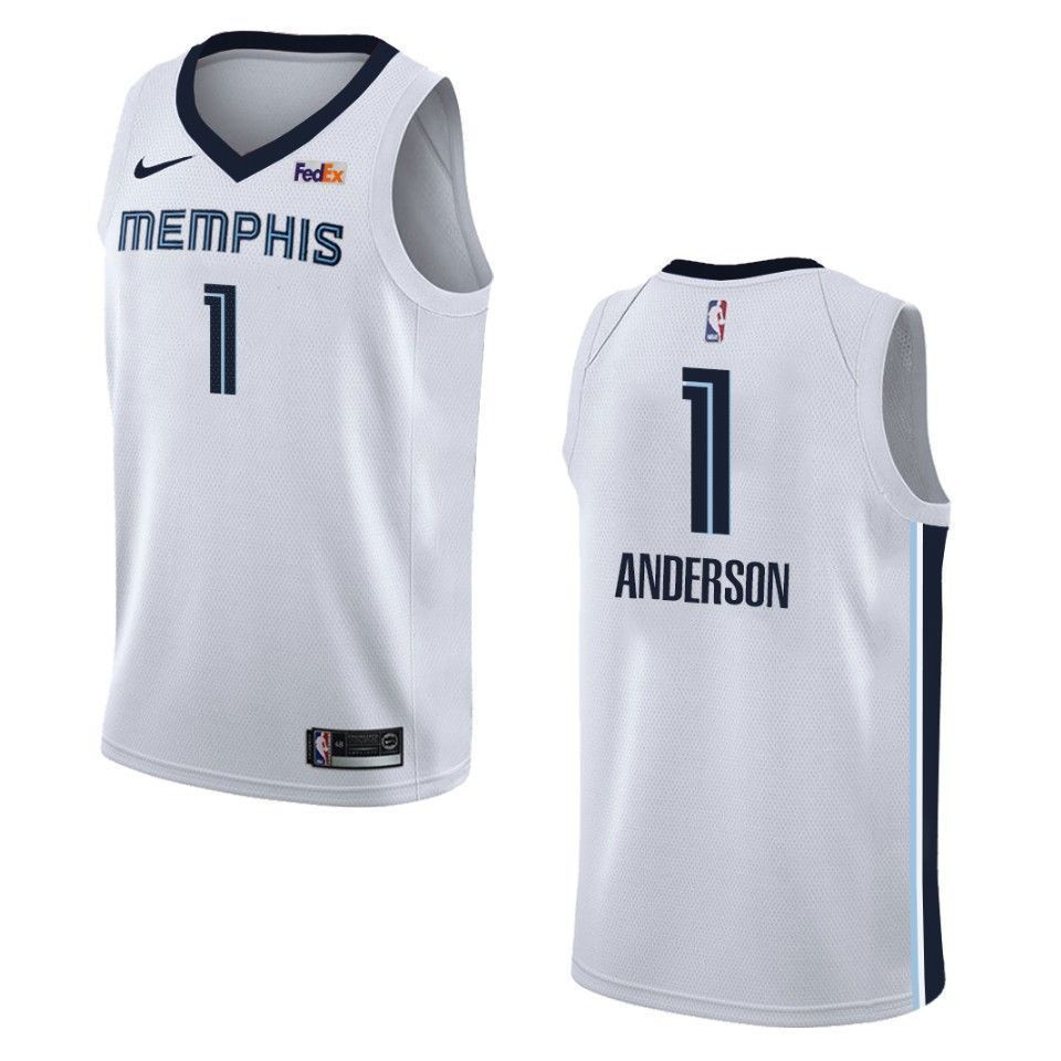 Men's Memphis Grizzlies 1 Kyle Anderson Association Swingman Jersey - White