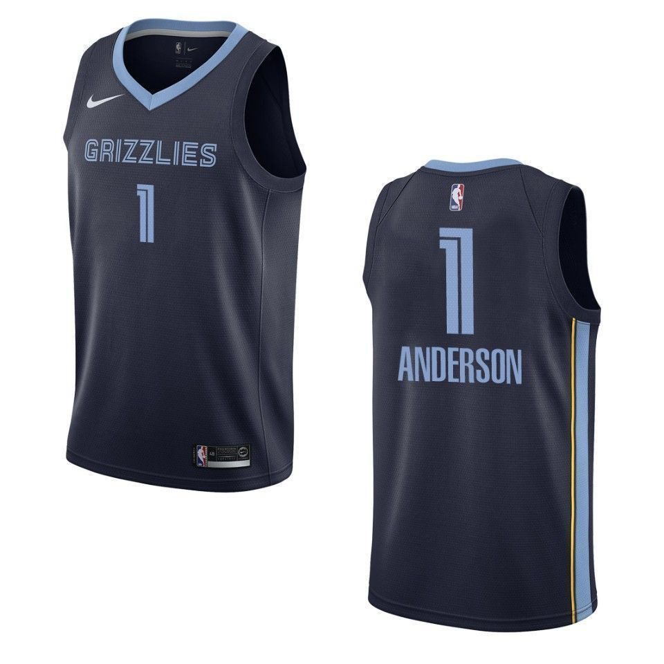Men's Memphis Grizzlies 1 Kyle Anderson Icon Edition Swingman Jersey - Navy