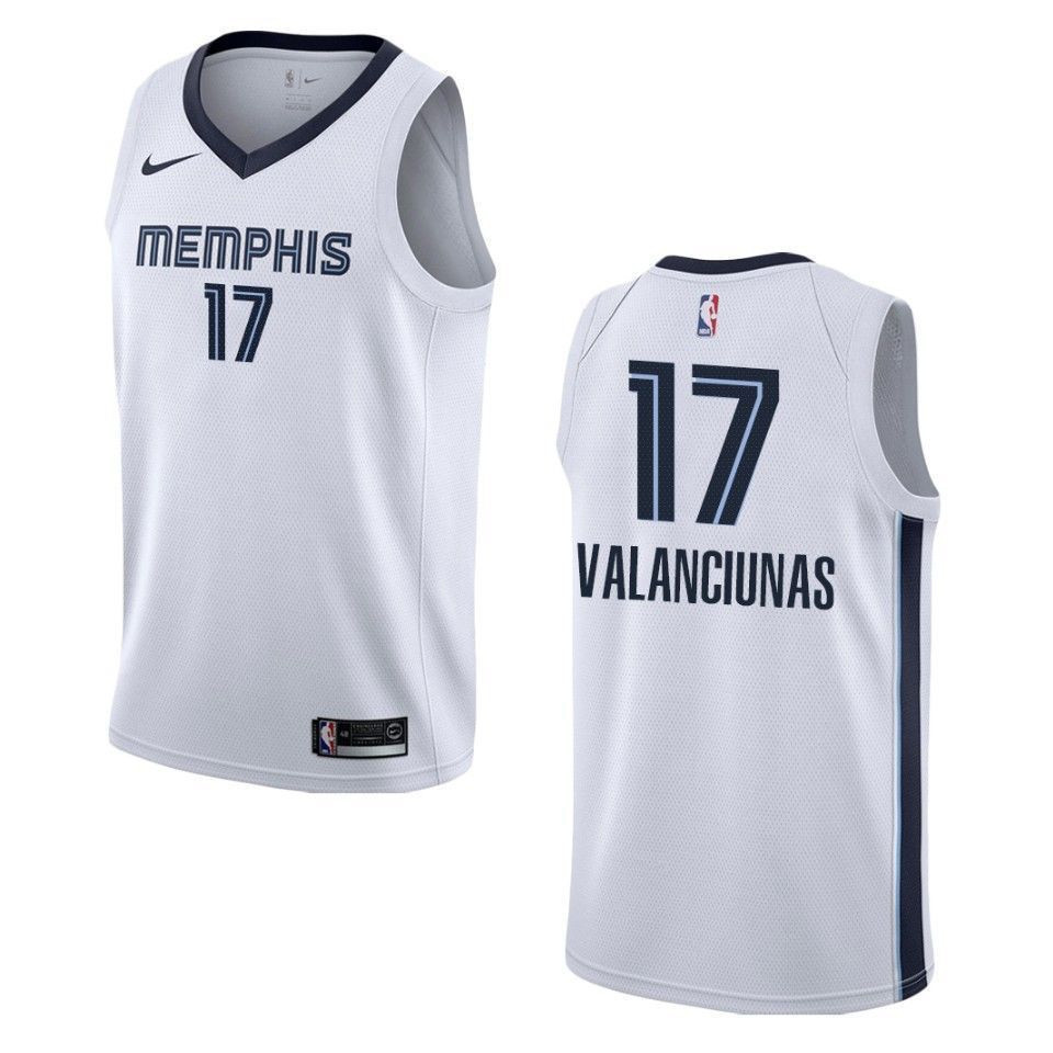 Men's Memphis Grizzlies 17 Jonas Valanciunas Association Swingman Jersey - White