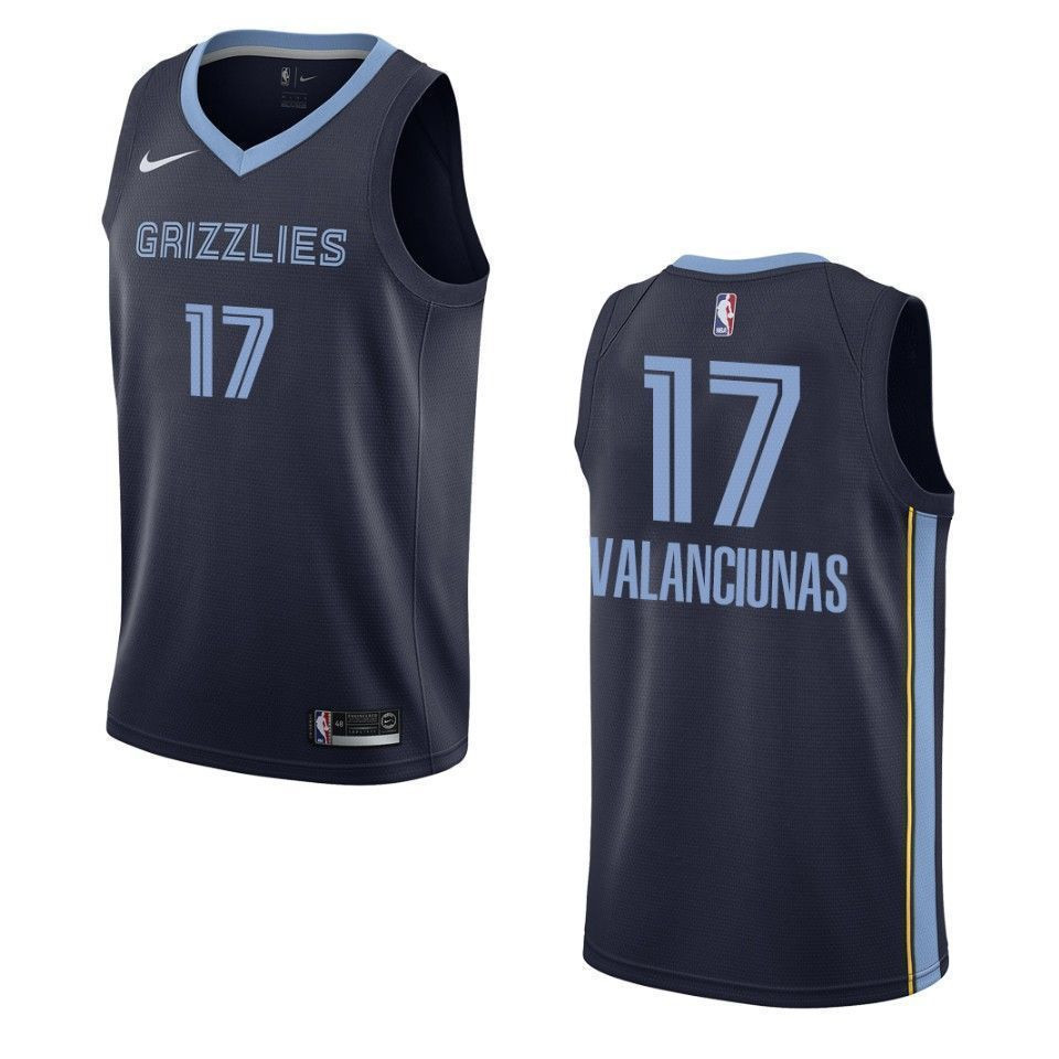 Men's Memphis Grizzlies 17 Jonas Valanciunas Icon Swingman Jersey - Navy