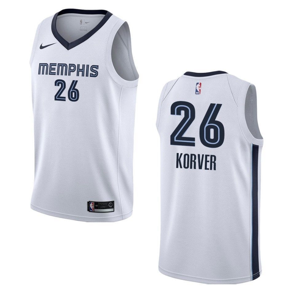 Men's Memphis Grizzlies 26 Kyle Korver Association Swingman Jersey - White