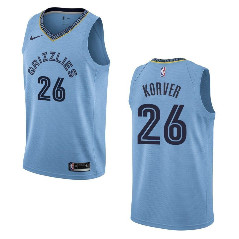 Men's Memphis Grizzlies 26 Kyle Korver Statement Swingman Jersey - Blue