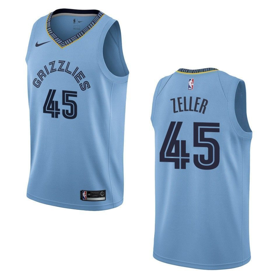 Men's Memphis Grizzlies 45 Tyler Zeller Statement Swingman Jersey - Blue