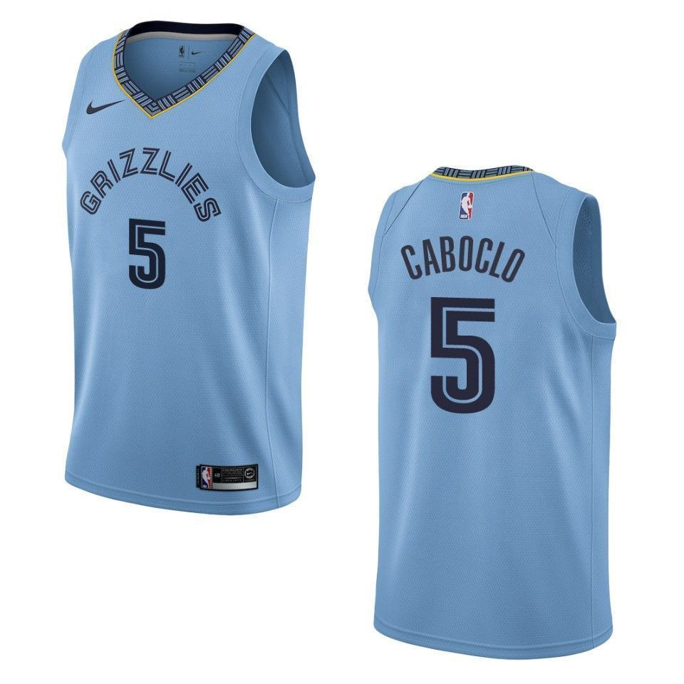 Men's Memphis Grizzlies 5 Bruno Caboclo Statement Swingman Jersey - Blue