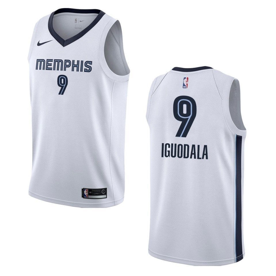 Men's Memphis Grizzlies 9 Andre Iguodala Association Swingman Jersey - White