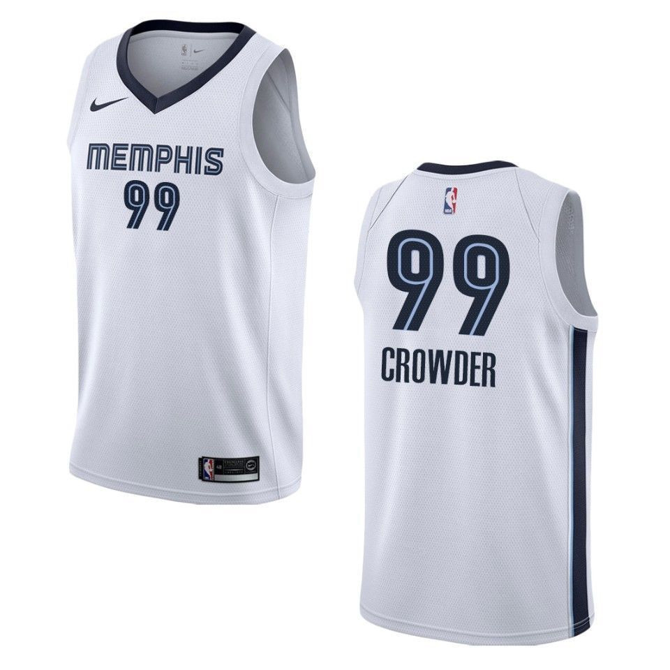 Men's Memphis Grizzlies 99 Jae Crowder Association Swingman Jersey - White