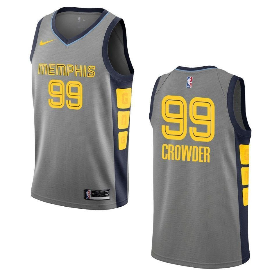 Men's Memphis Grizzlies 99 Jae Crowder City Swingman Jersey - Gray