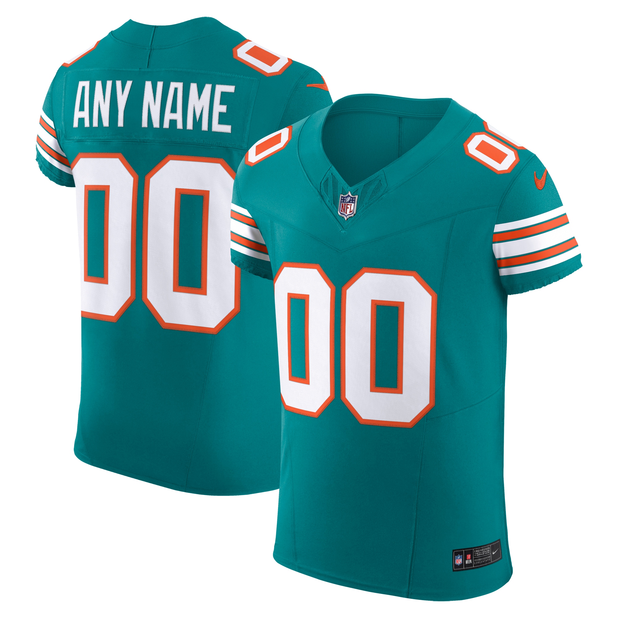 Men's Miami Dolphins Aqua Alternate Vapor F.u.s.e. Elite Custom Jersey Js3948