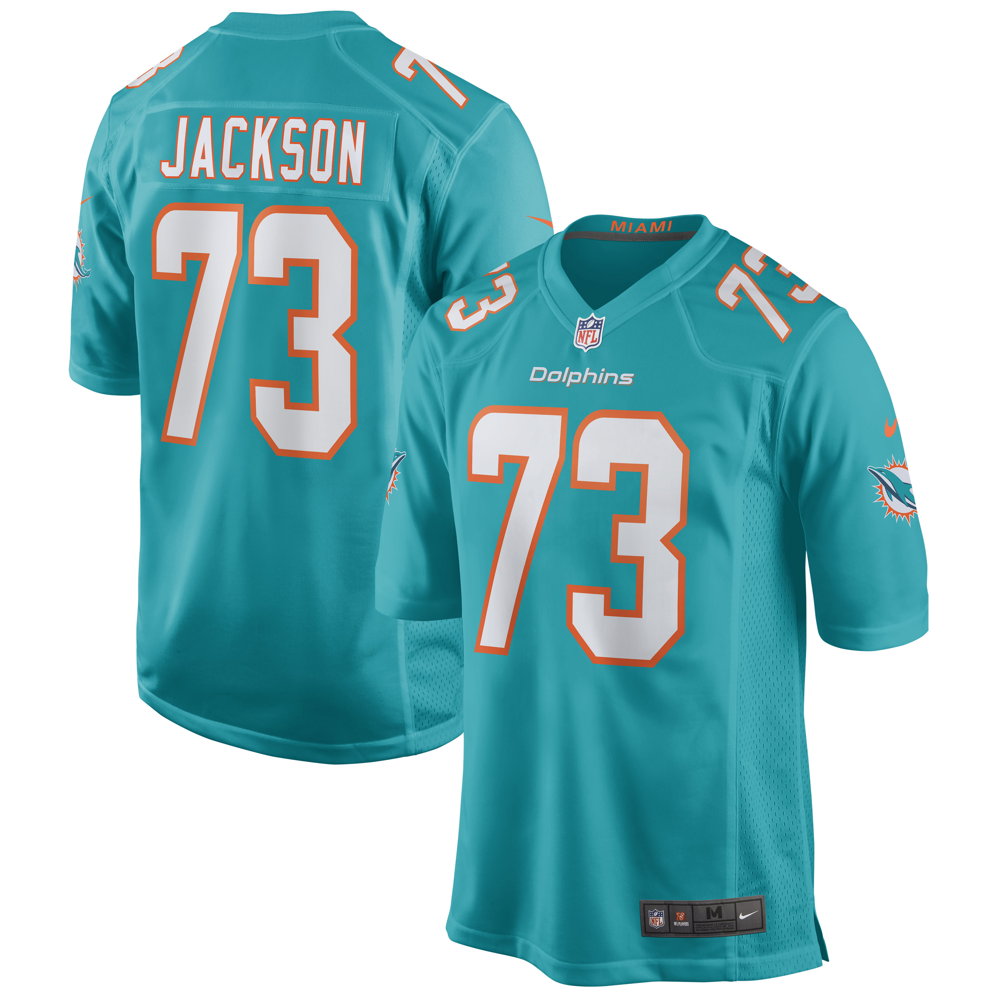 Men's Miami Dolphins Austin Jackson Aqua Player Game Jersey Js5734