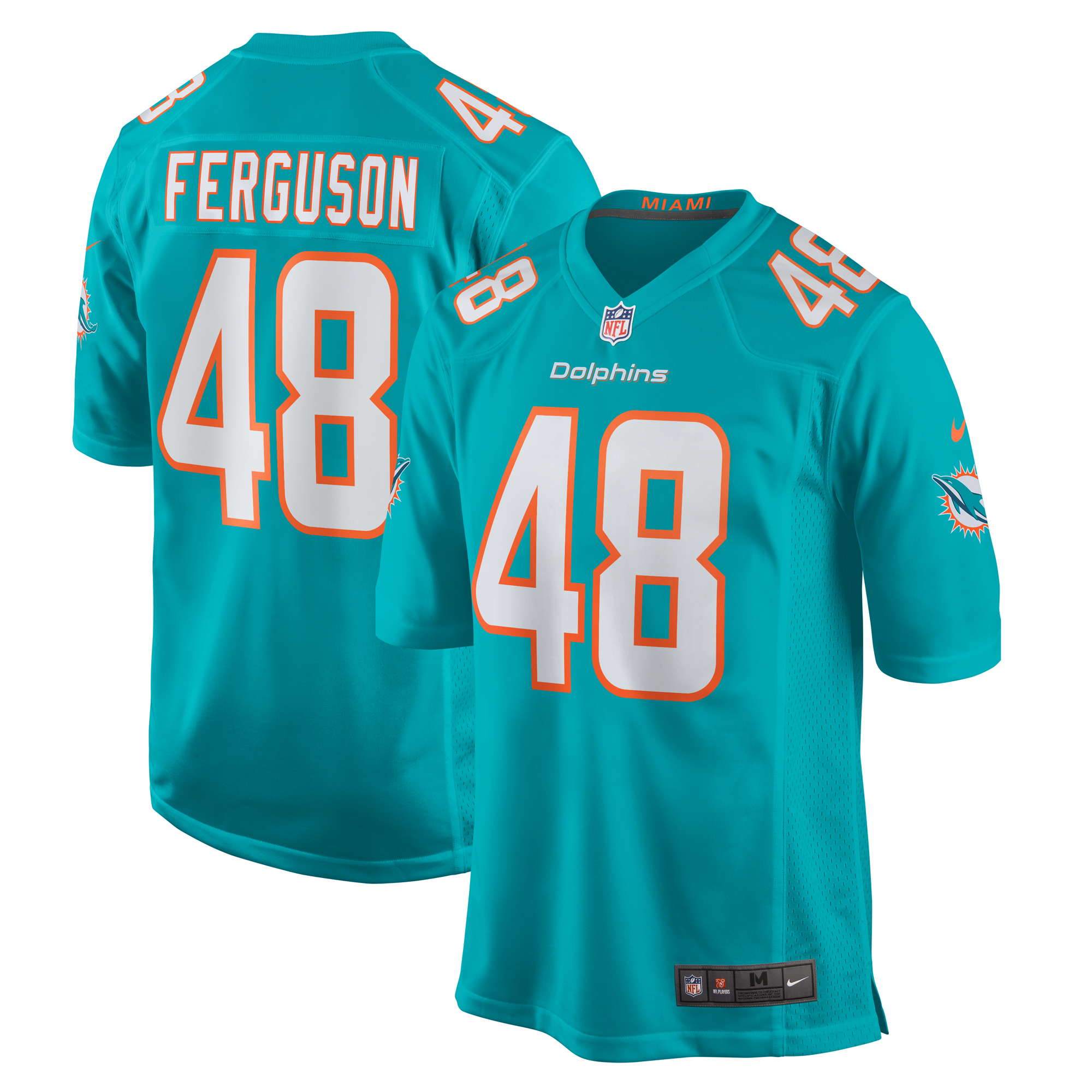 Men's Miami Dolphins Blake Ferguson Aqua Game Jersey Js7268