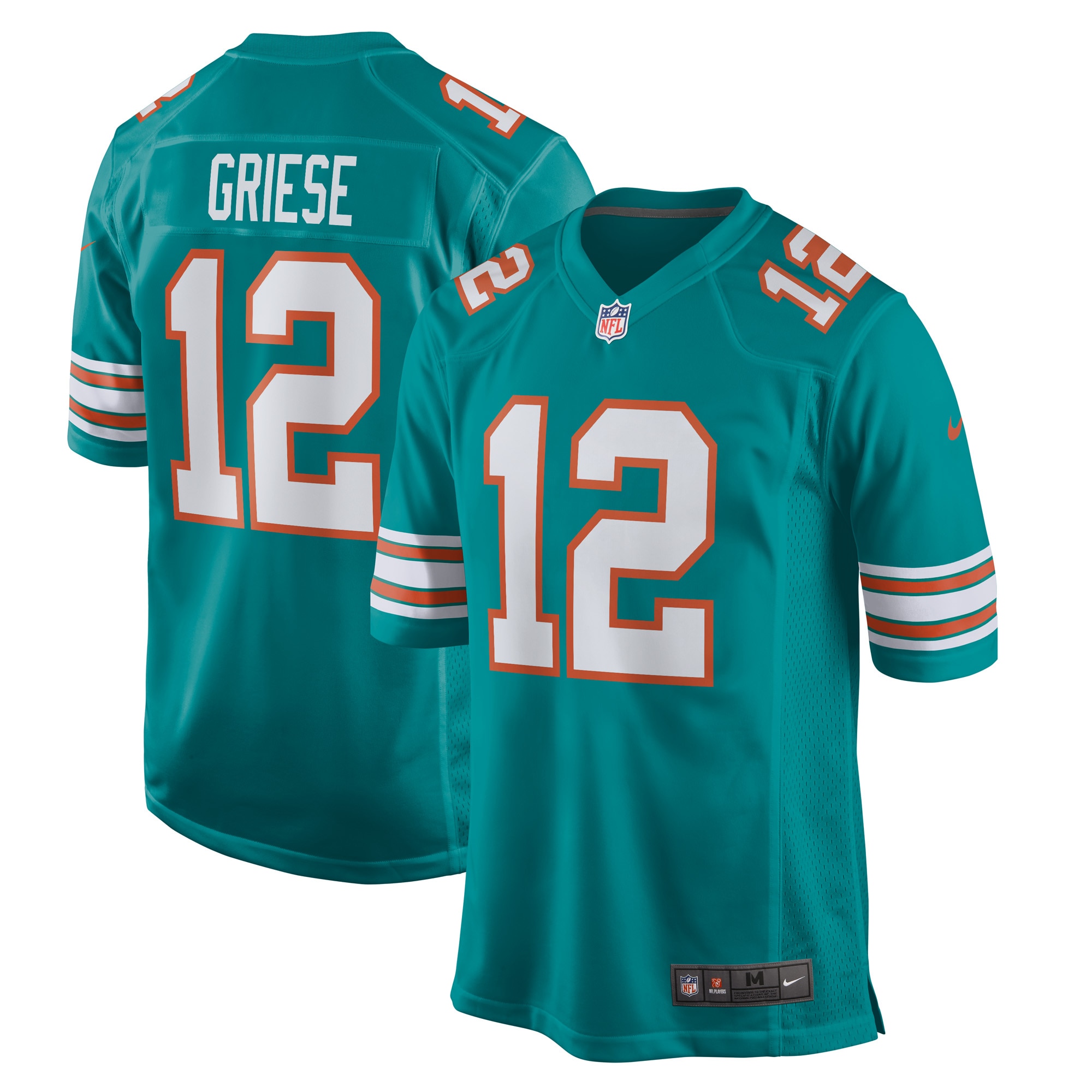 Men's Miami Dolphins Bob Griese Aqua Retired Player Jersey Js2743