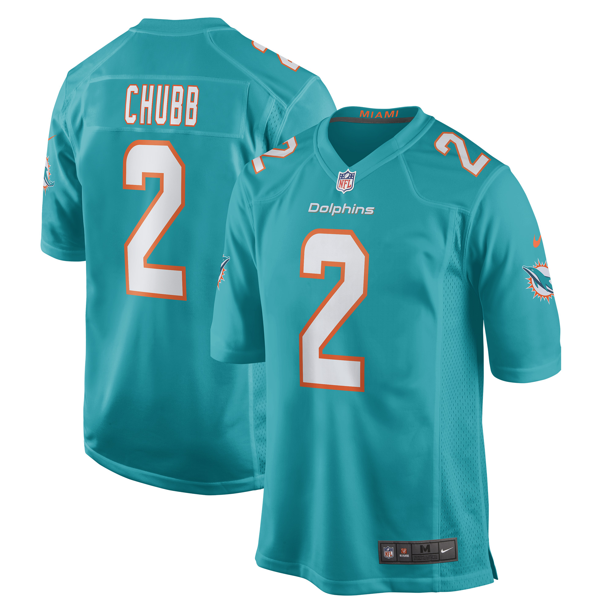 Men's Miami Dolphins Bradley Chubb Aqua Game Player Jersey Js6223