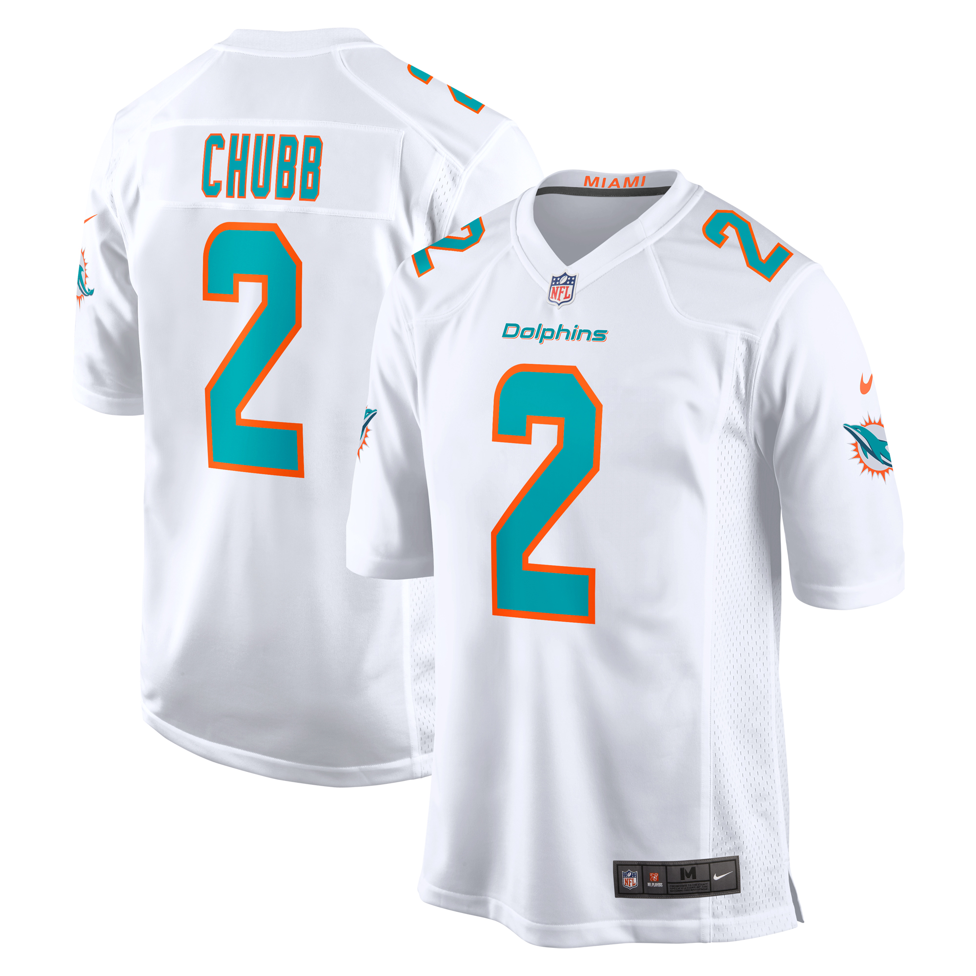 Men's Miami Dolphins Bradley Chubb White Game Player Jersey Js7364