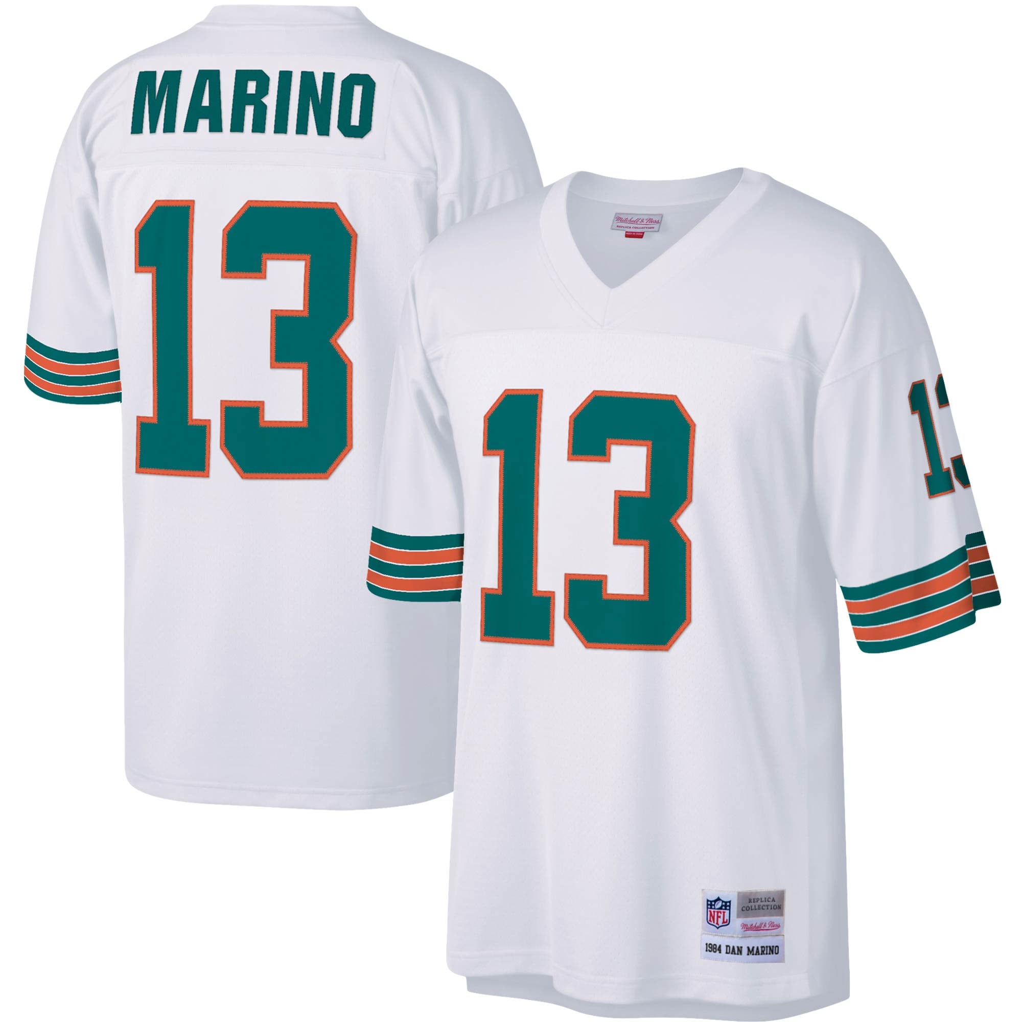 Men's Miami Dolphins Dan Marino Mitchell & Ness White Big & Tall 1984 Retired Player Jersey Js8611