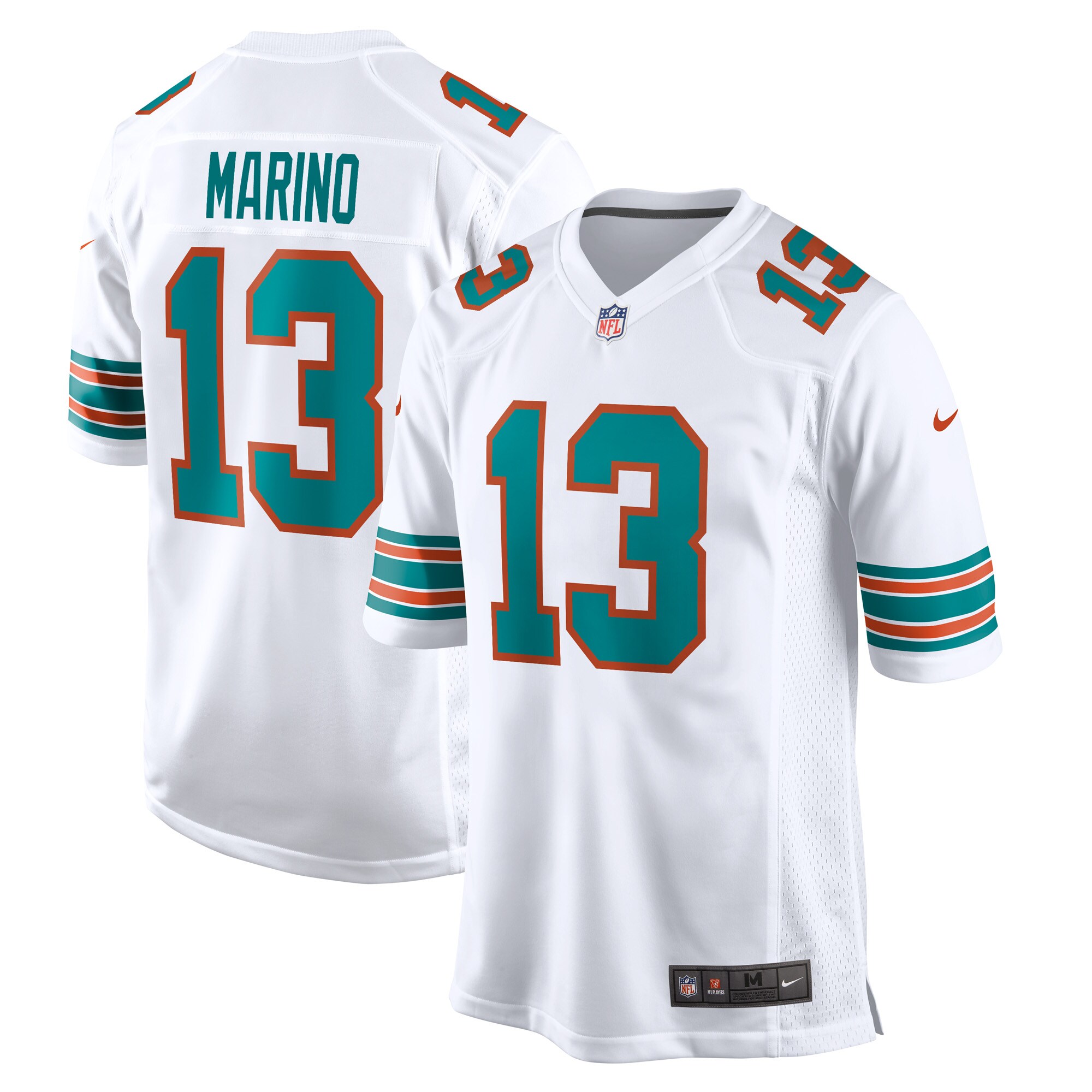 Men's Miami Dolphins Dan Marino White Retired Player Jersey Js5322
