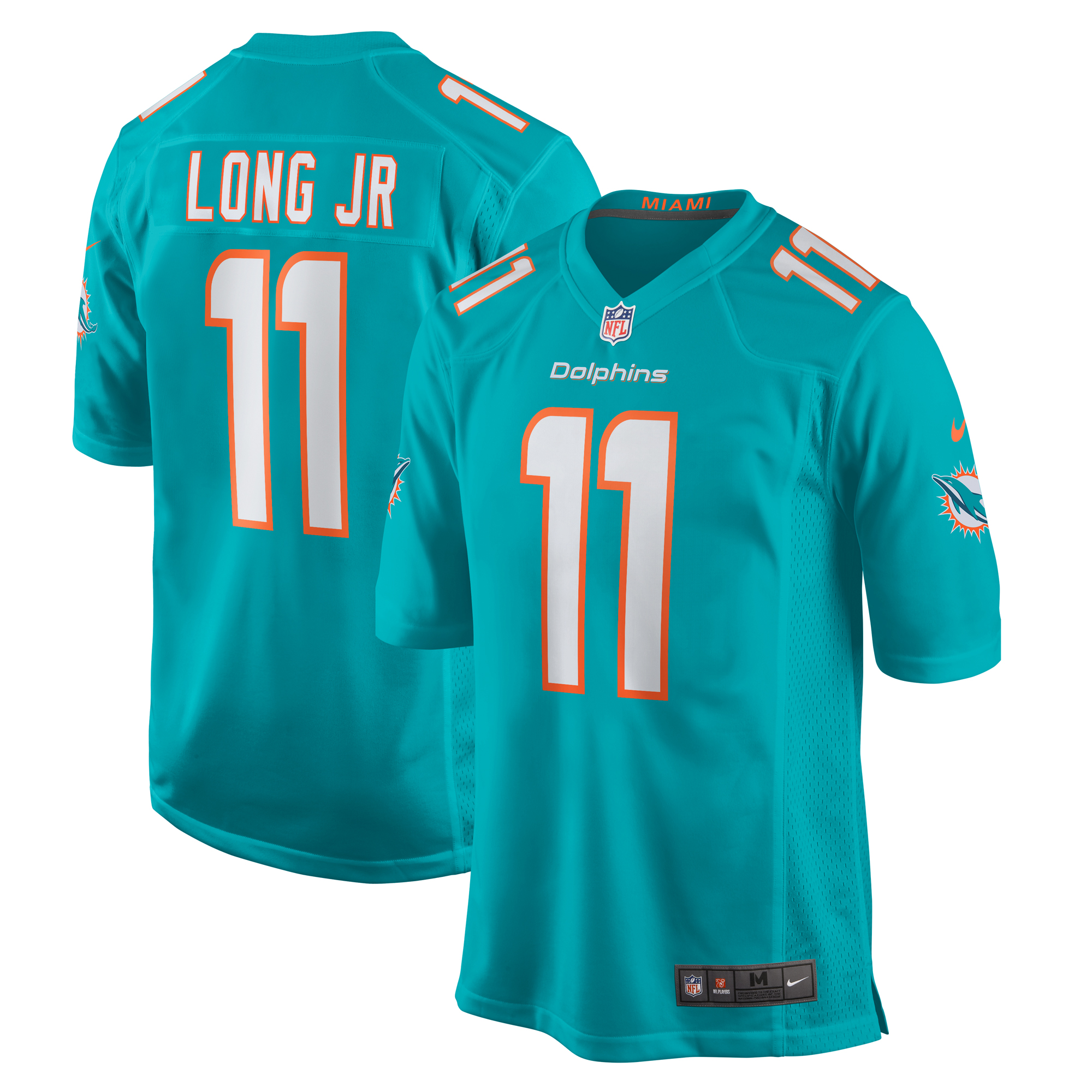 Men's Miami Dolphins David Long Jr. Aqua Game Jersey Js6944