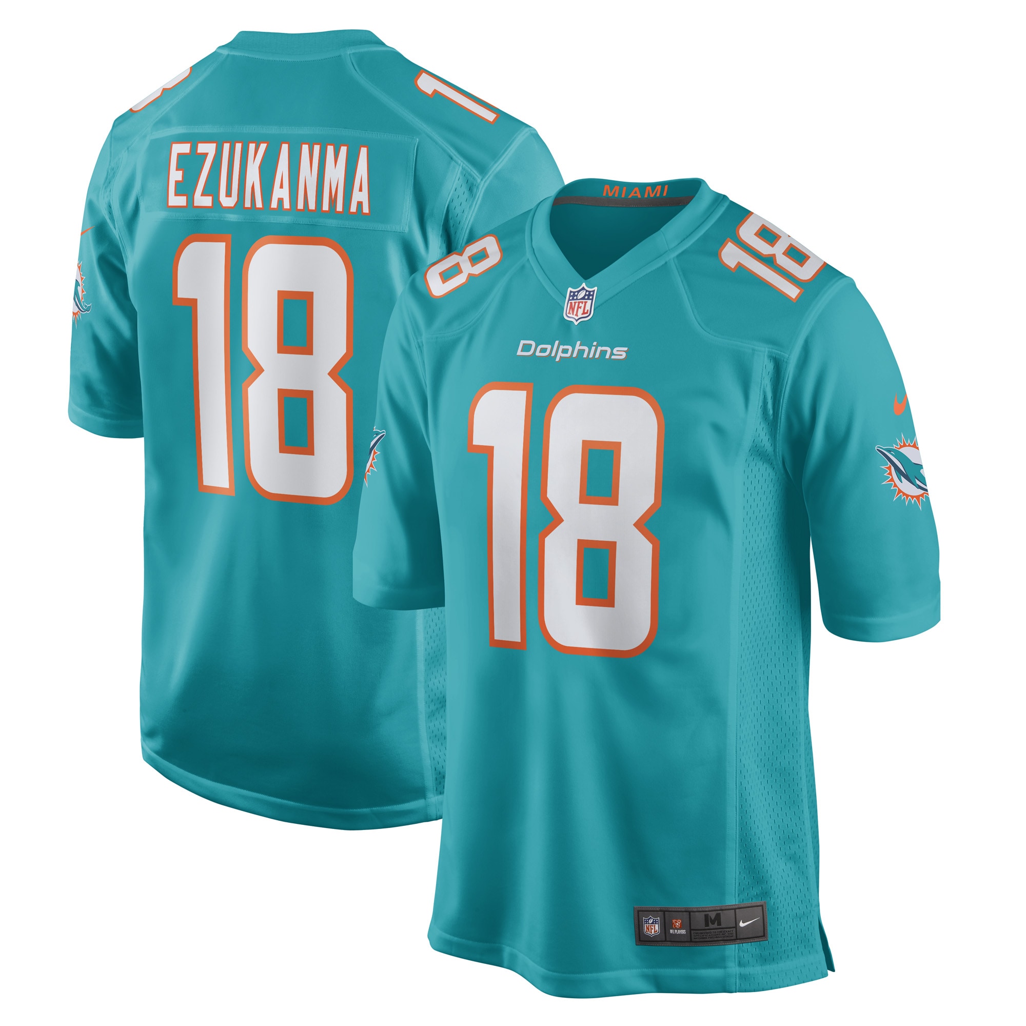 Men's Miami Dolphins Erik Ezukanma Aqua Game Player Jersey Js4910