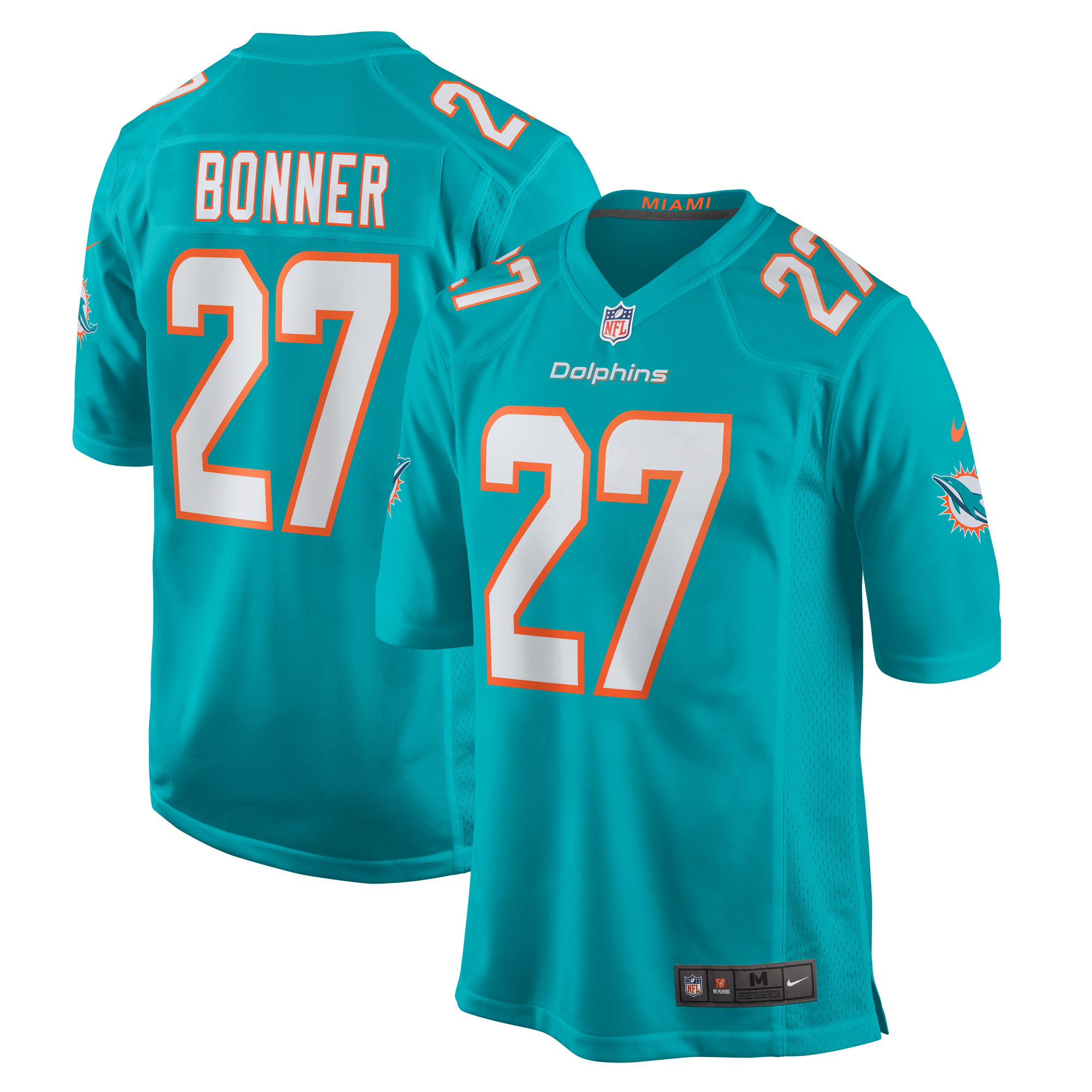 Men's Miami Dolphins Ethan Bonner Aqua Game Jersey Js8552