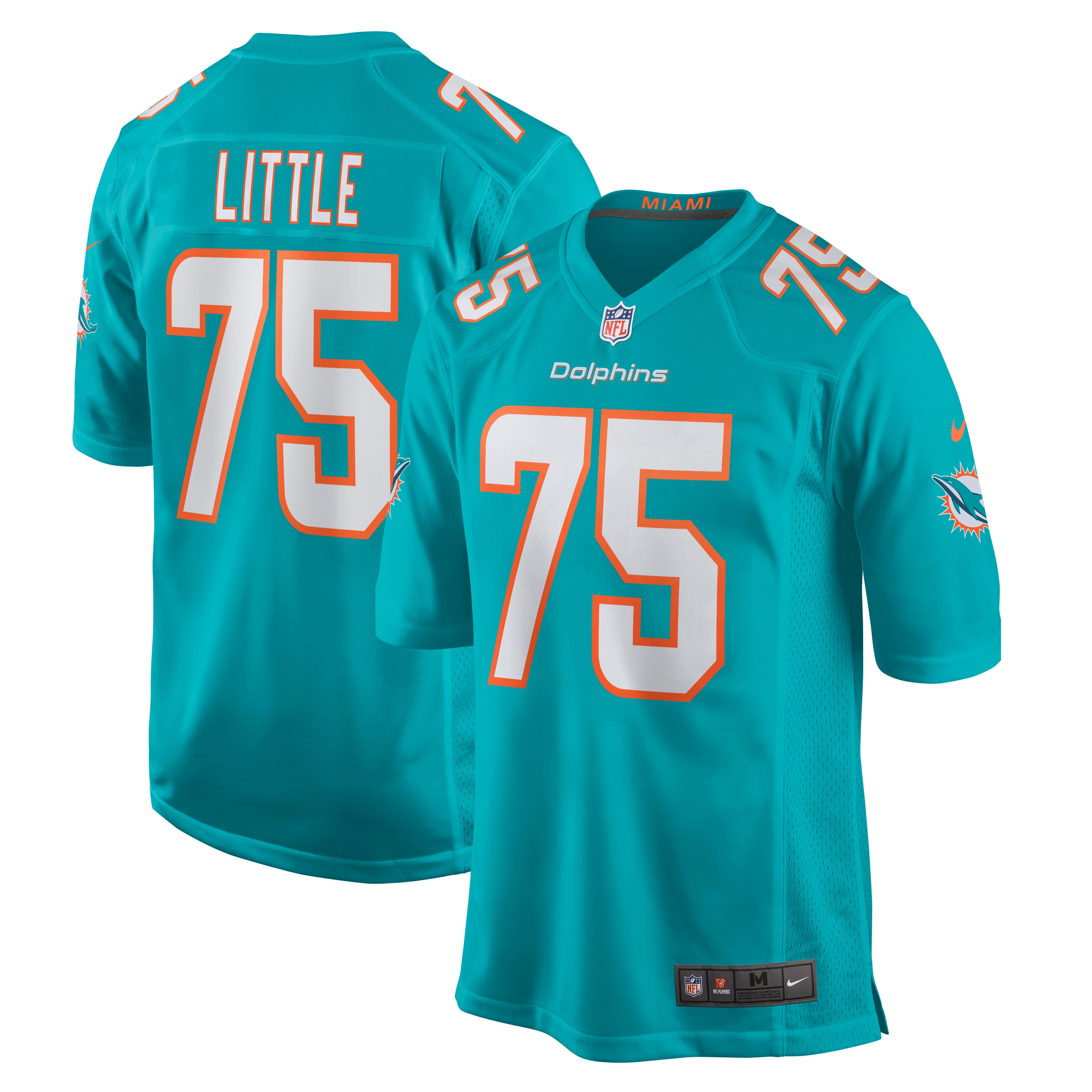 Men's Miami Dolphins Greg Little Aqua Game Jersey Js2866
