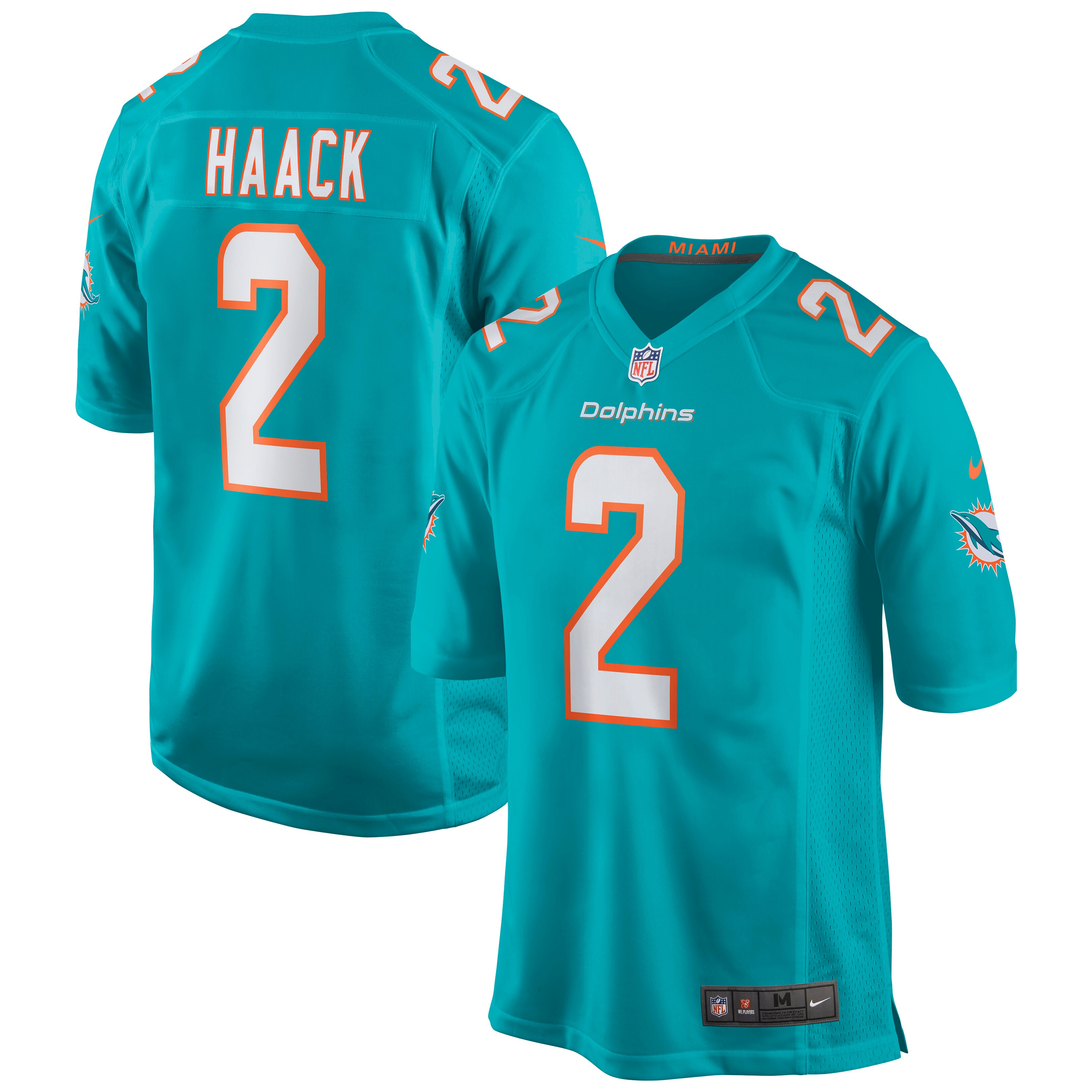 Men's Miami Dolphins Matt Haack Aqua Game Jersey Js5885