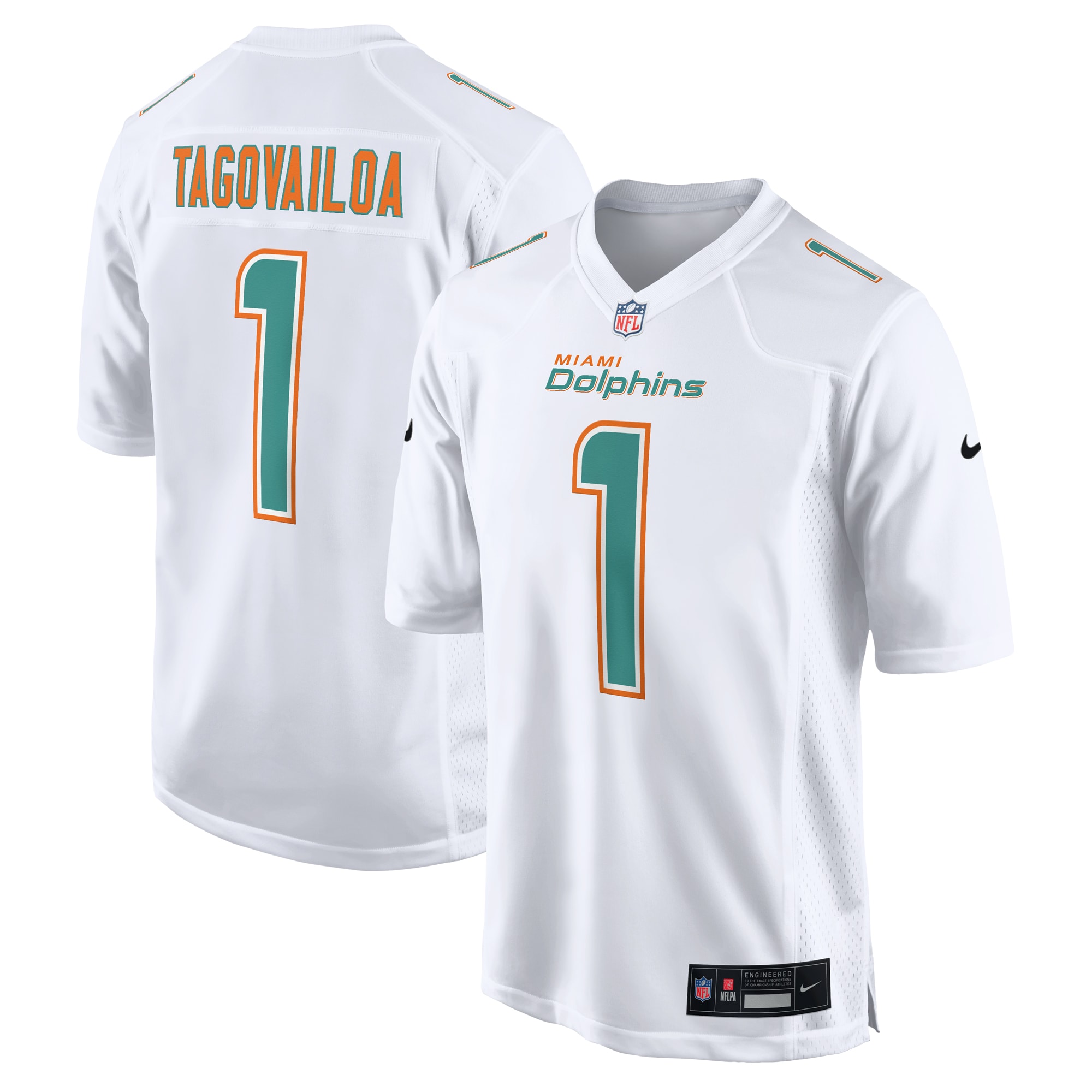 Men's Miami Dolphins Tua Tagovailoa White Fashion Game Jersey Js7483