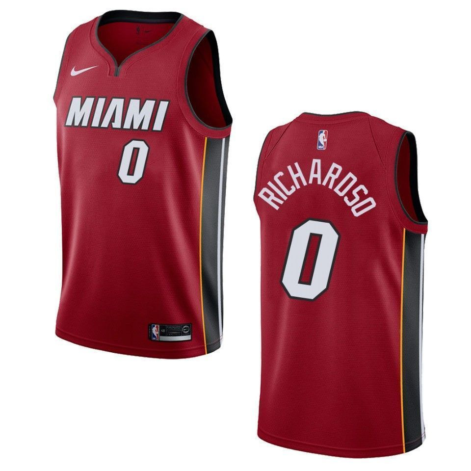 Men's Miami Heat 0 Josh Richardson Statement Swingman Jersey - Red