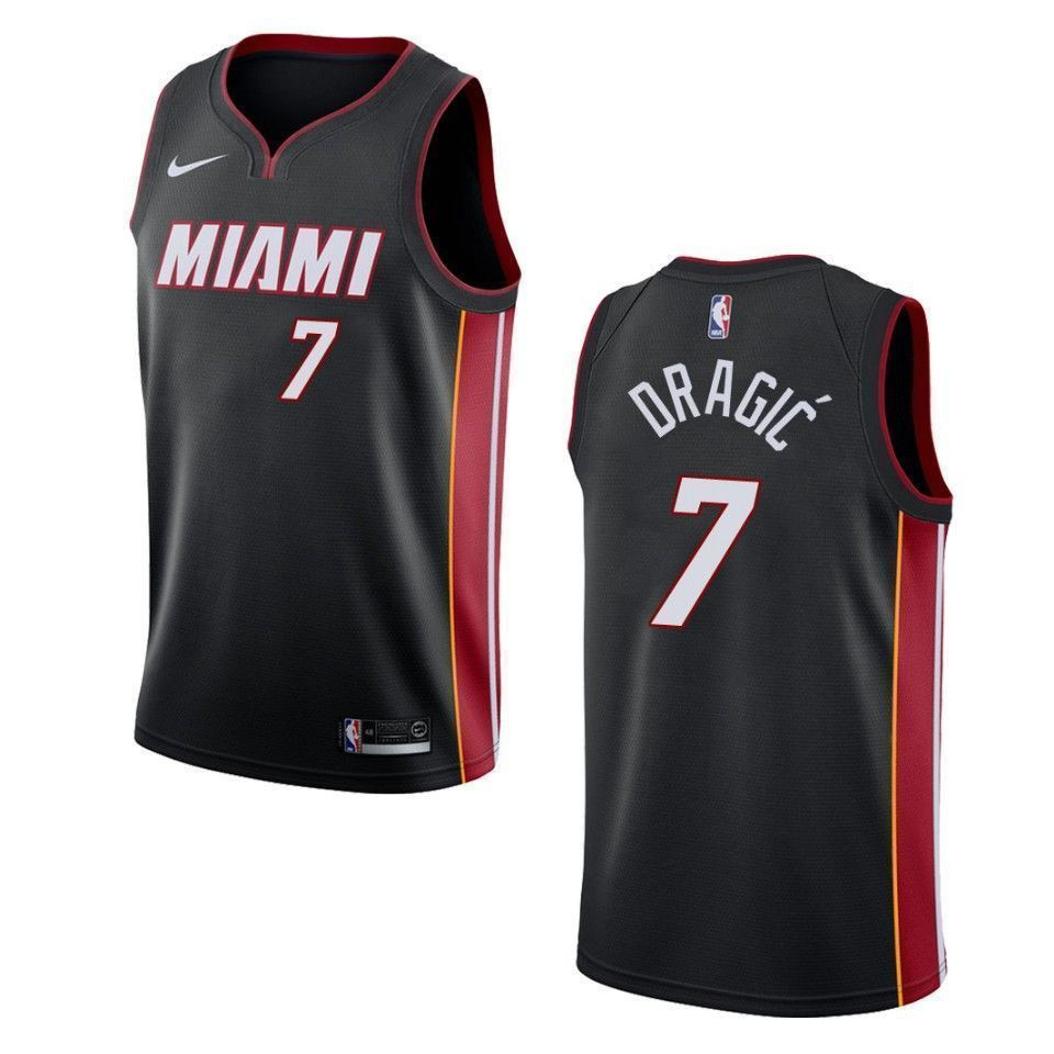 Men's Miami Heat 7 Goran Dragic Icon Swingman Jersey - Black