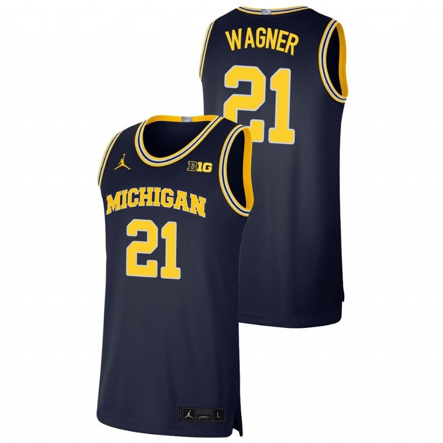 Men's Michigan Wolverines 21 Navy Franz Wagner Basketball Limited Jersey