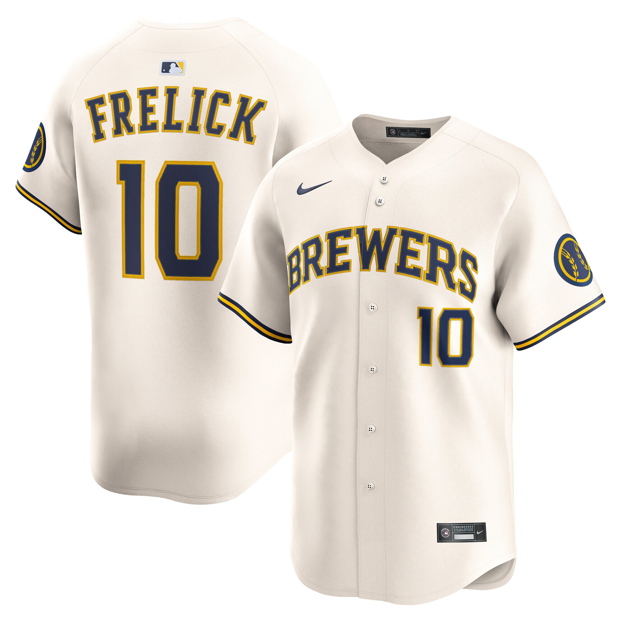 Men's Milwaukee Brewers Sal Frelick Cream Home Limited Player Jersey