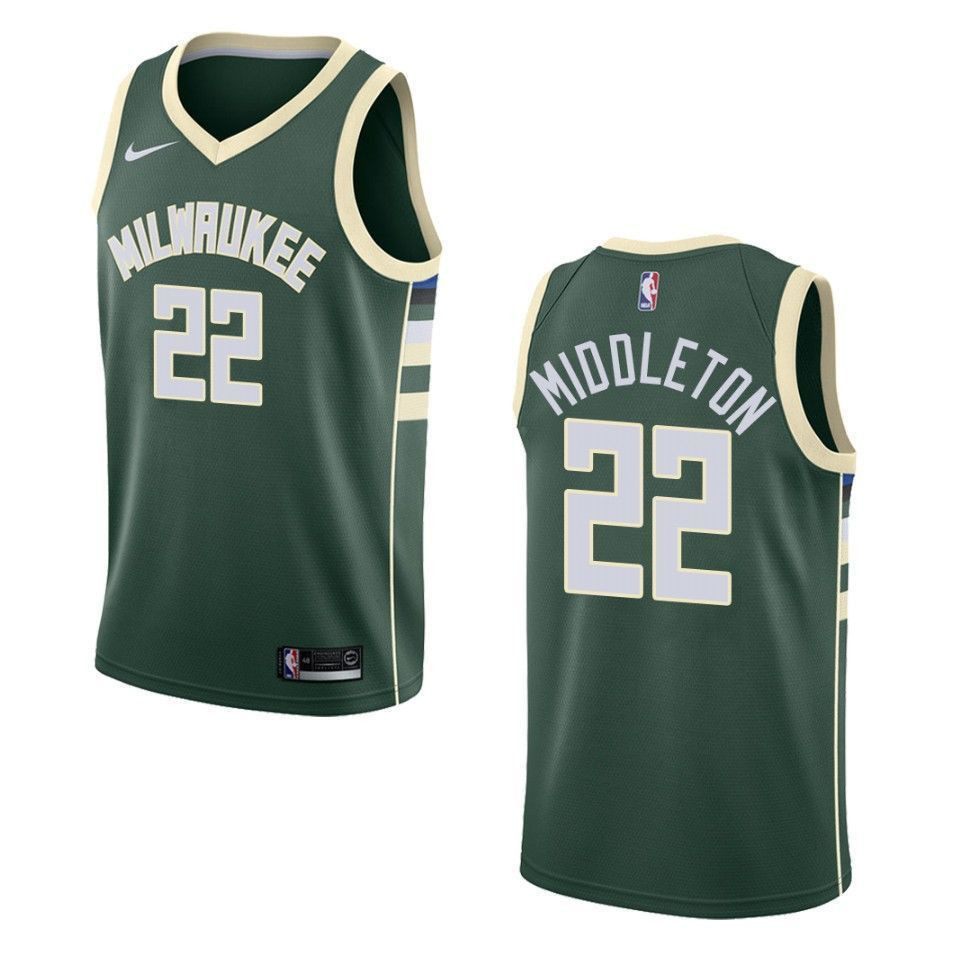 Men's Milwaukee Bucks 22 Khris Middleton Icon Swingman Jersey - Green