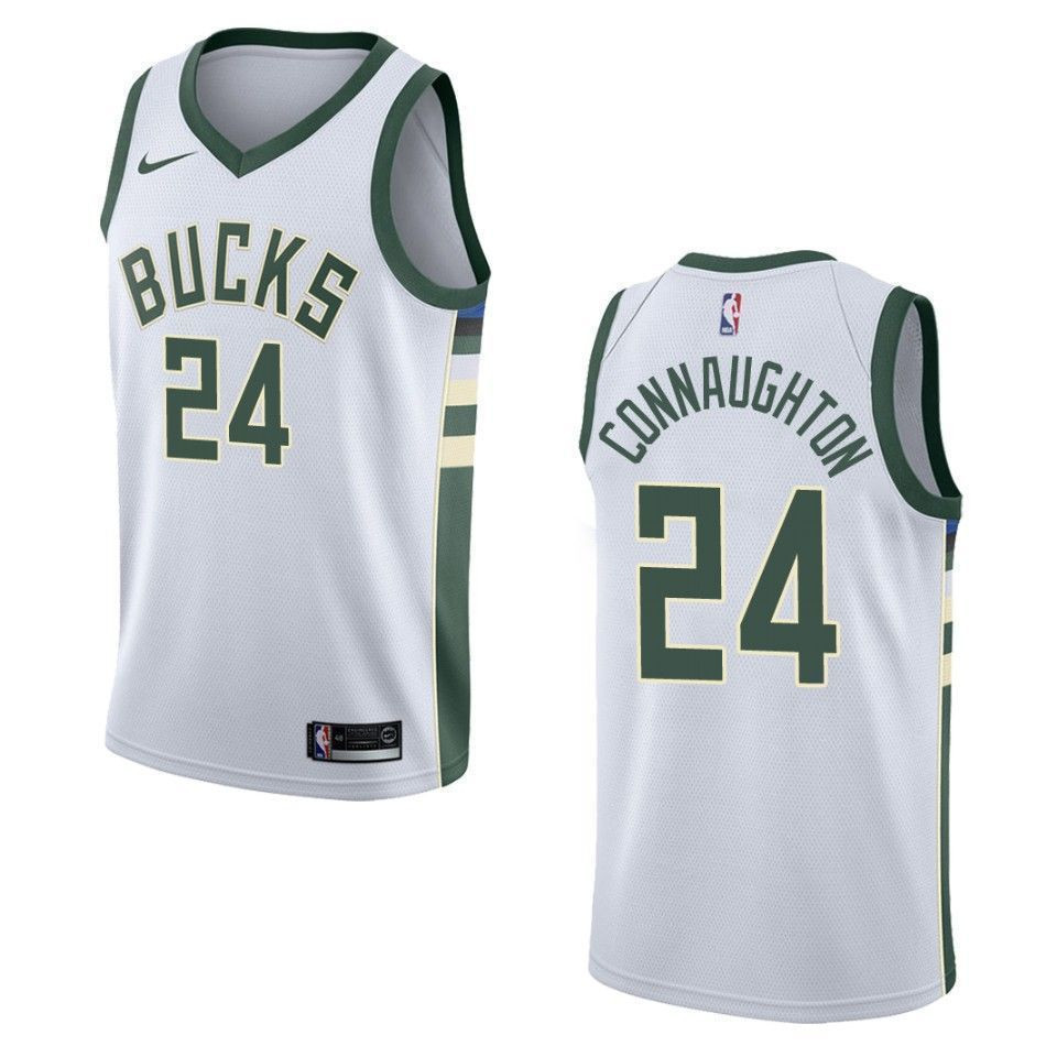 Men's Milwaukee Bucks 24 Pat Connaughton Association Swingman Jersey - White