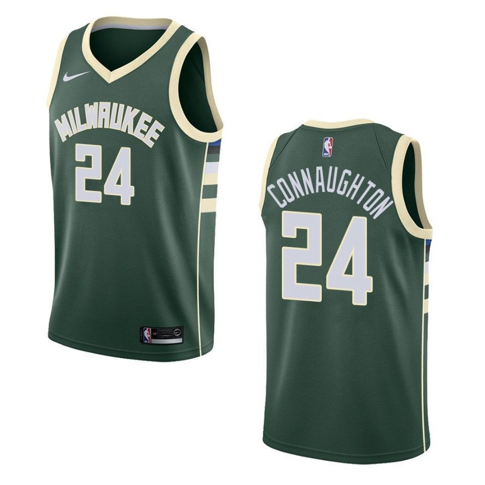 Men's Milwaukee Bucks 24 Pat Connaughton Icon Swingman Jersey - Green