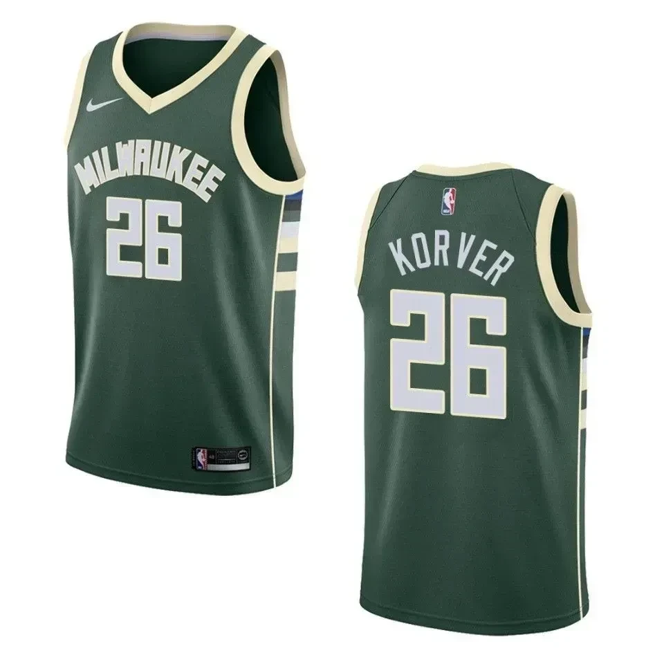 Men's Milwaukee Bucks 26 Kyle Korver Icon Swingman Jersey - Green