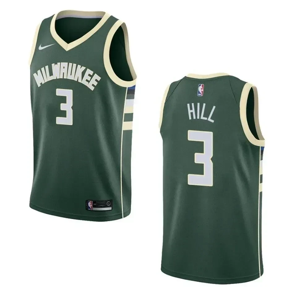 Men's Milwaukee Bucks 3 George Hill Icon Swingman Jersey - Green