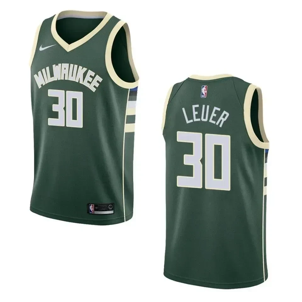 Men's Milwaukee Bucks 30 Jon Leuer Icon Swingman Jersey - Green