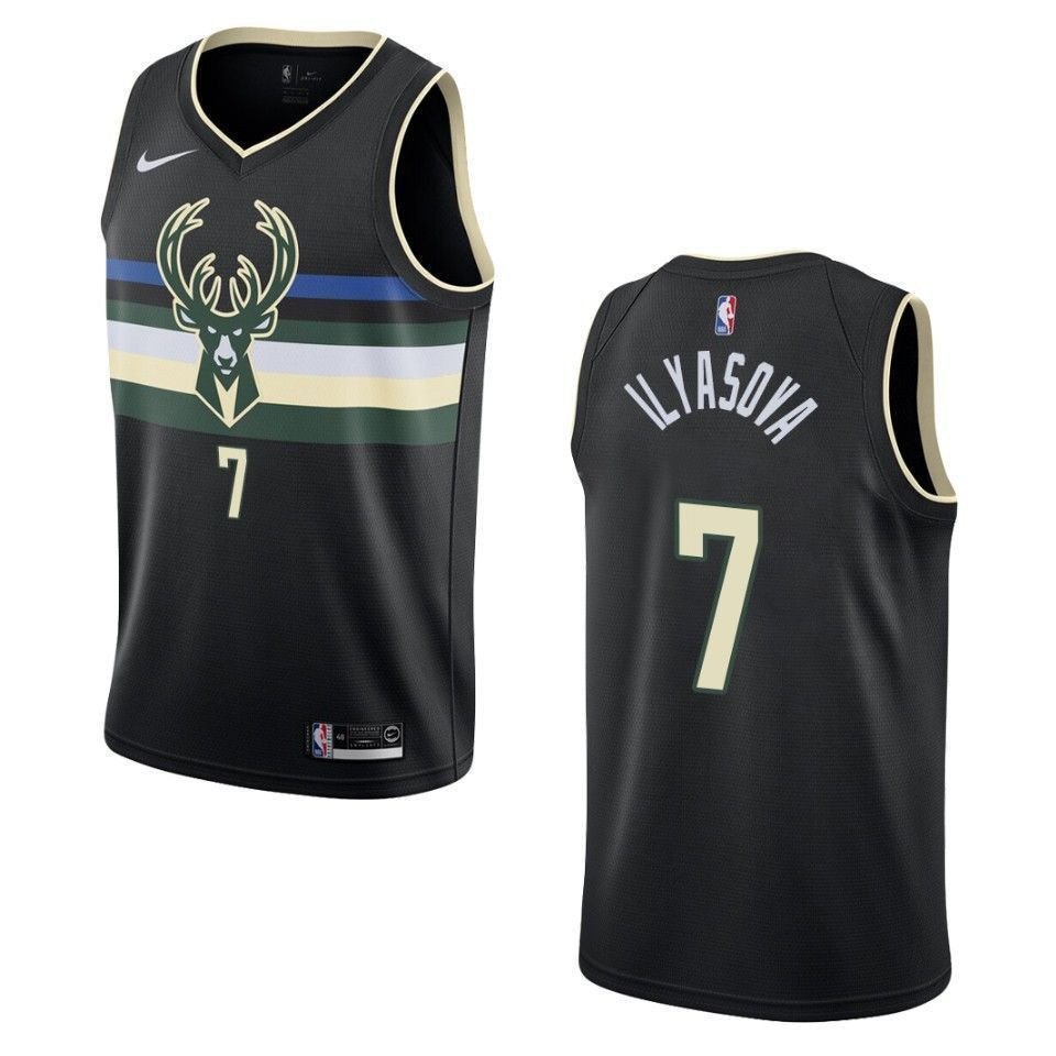 Men's Milwaukee Bucks 7 Ersan Ilyasova Statement Swingman Jersey - Black