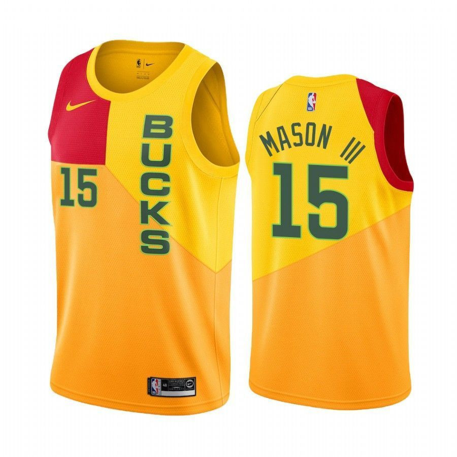 Men's Milwaukee Bucks Frank Mason Iii 15 City Men's Jersey