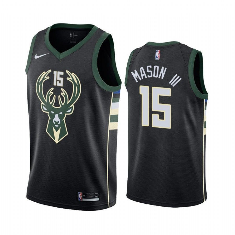 Men's Milwaukee Bucks Frank Mason Iii 15 Statet Jersey