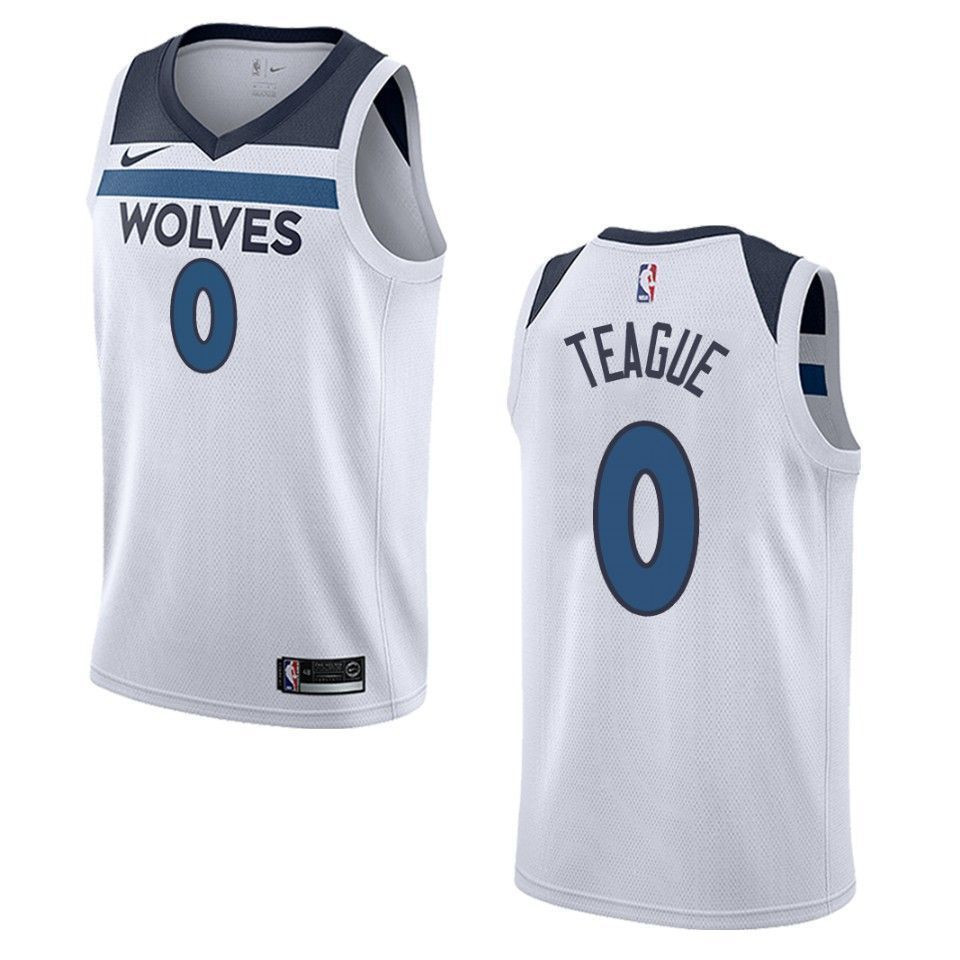 Men's Minnesota Timberwolves 0 Jeff Teague Association Swingman Jersey - White