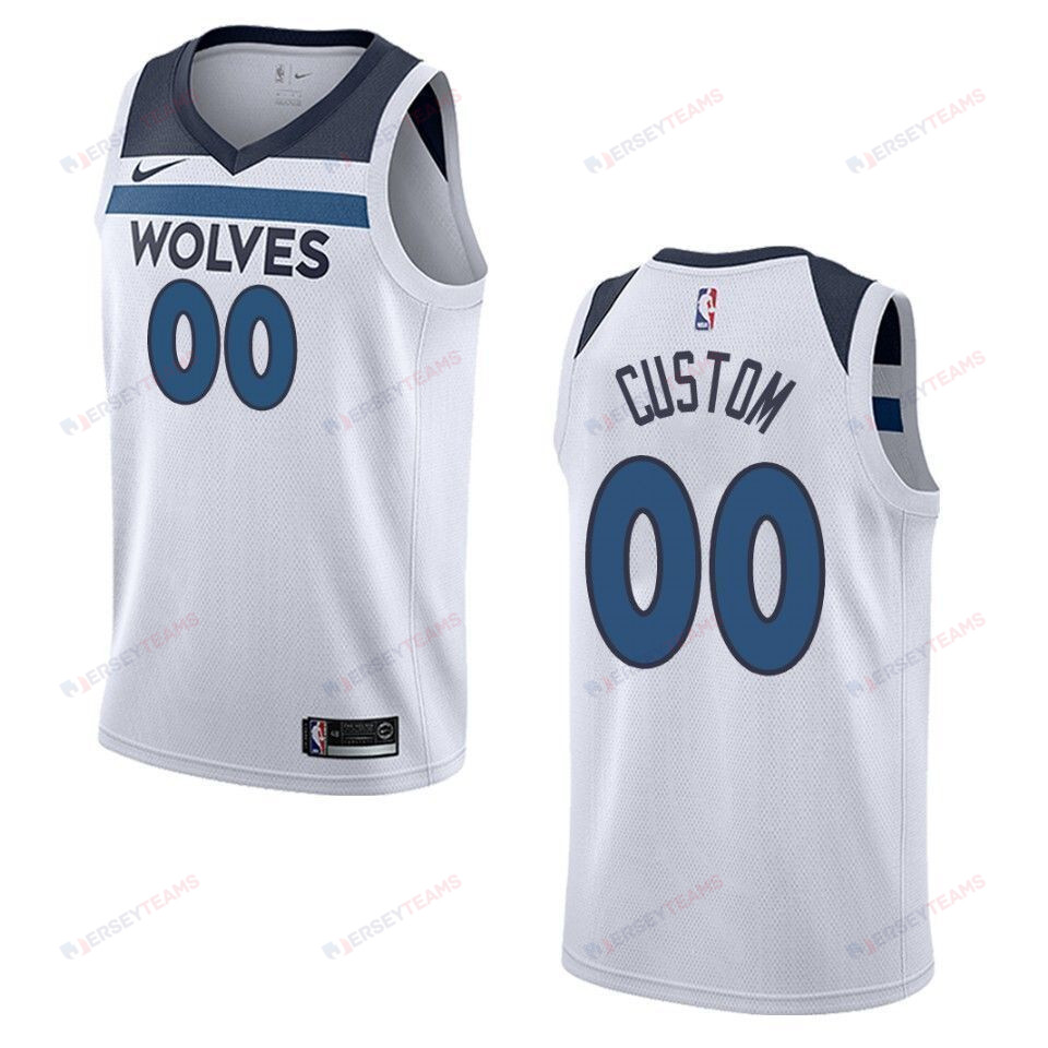 Men's Minnesota Timberwolves 00 Custom Association Swingman Jersey - White