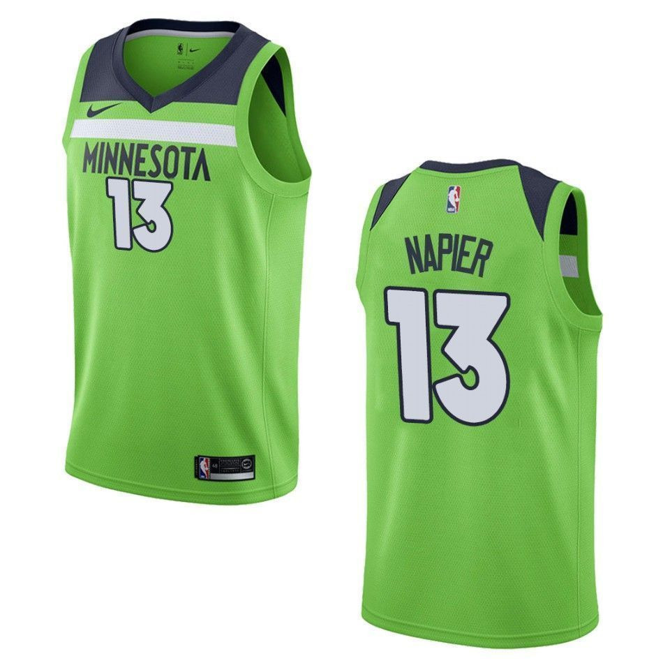 Men's Minnesota Timberwolves 13 Shabazz Napier Statement Swingman Jersey - Green